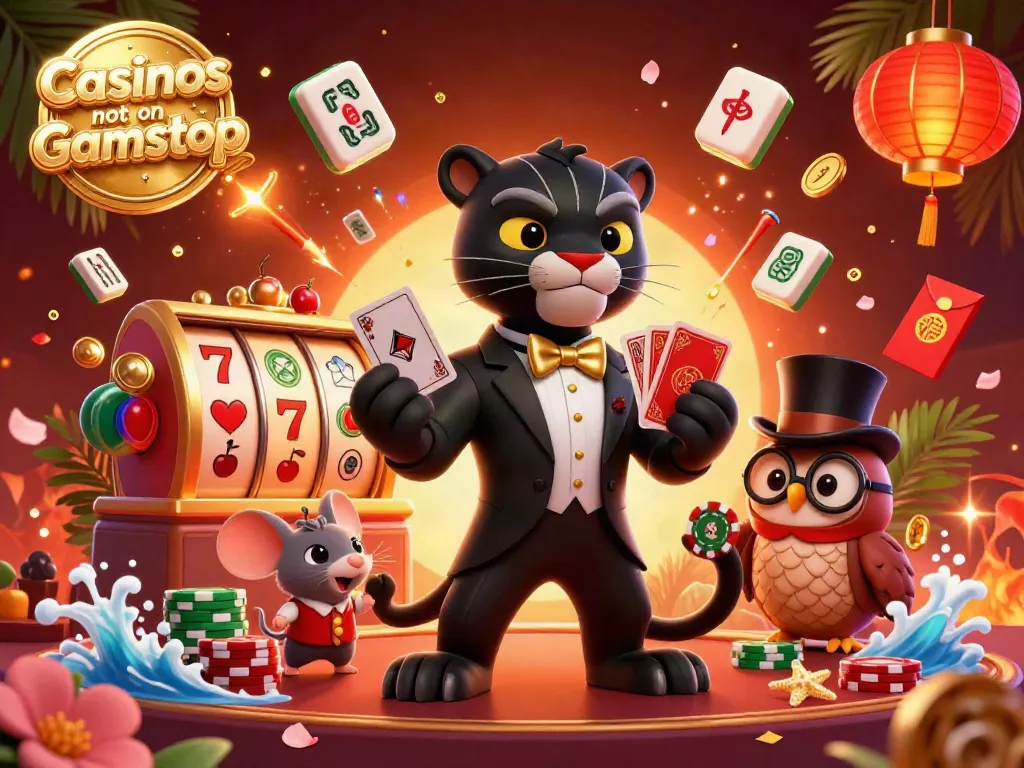 Engaging 3D illustration of Casinos not on Gamstop, featuring characters engaging in dynamic gameplay.