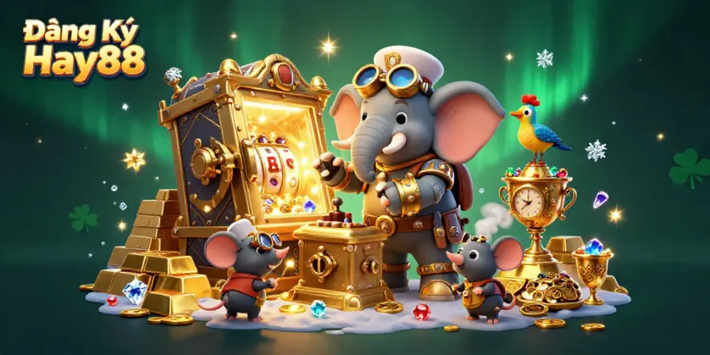 Engage in fun at Đăng Ký Hay88 with vibrant 3D steampunk-themed online casino visuals.