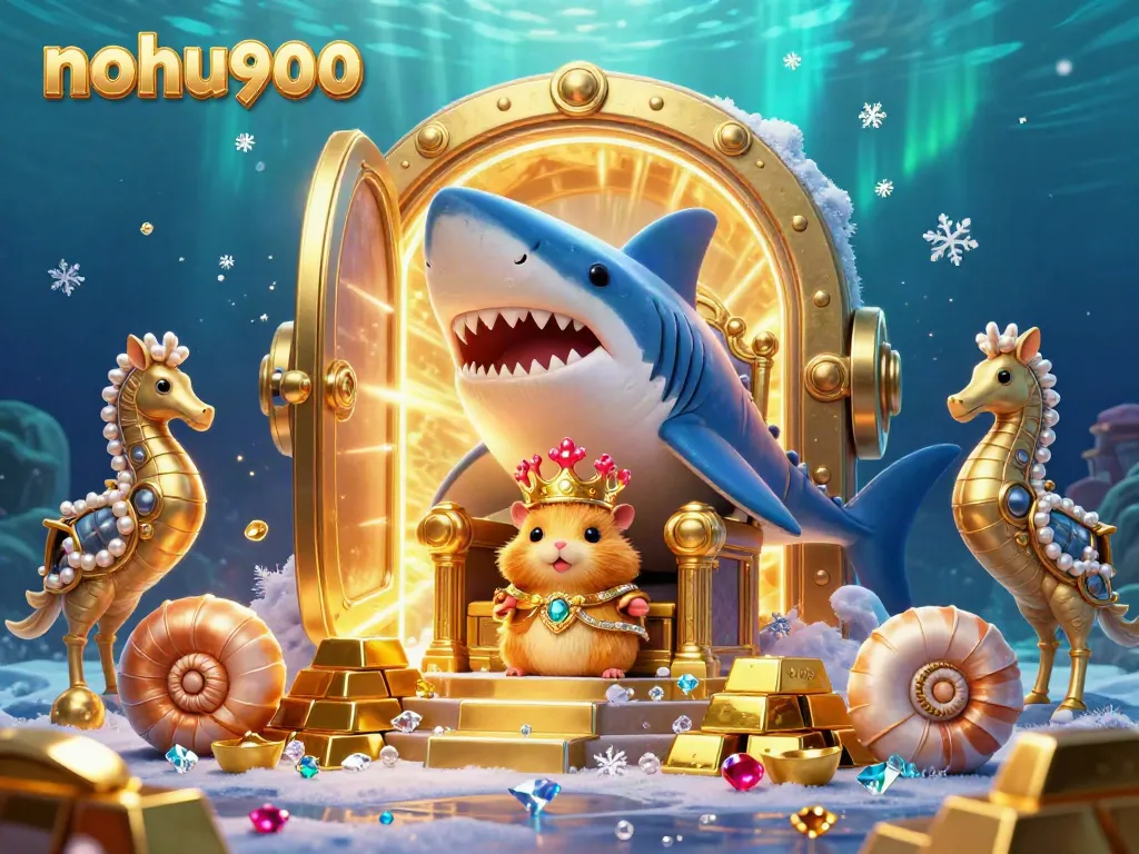 Experience the thrill of gaming excellence with nohu900, featuring vibrant golden treasures and royal sea creatures.