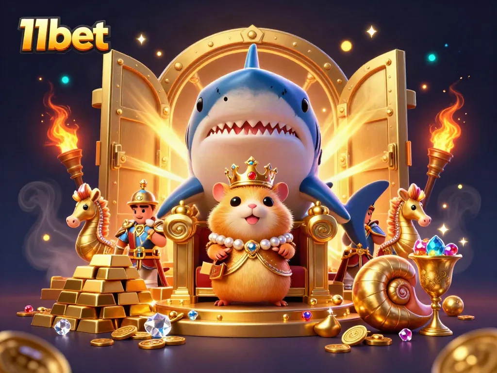 Experience the vibrant gaming world of 11bet with thrilling casino illustrations and magical elements.