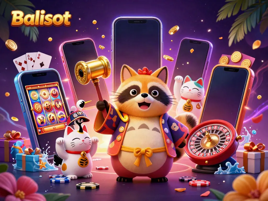 Experience the exciting world of Balislot with cheerful characters and vibrant gameplay elements in a rich, engaging scene.