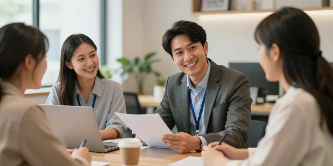 Expert 오피가이드 consultants assisting clients at a local OP site, showcasing trusted services and community connection.