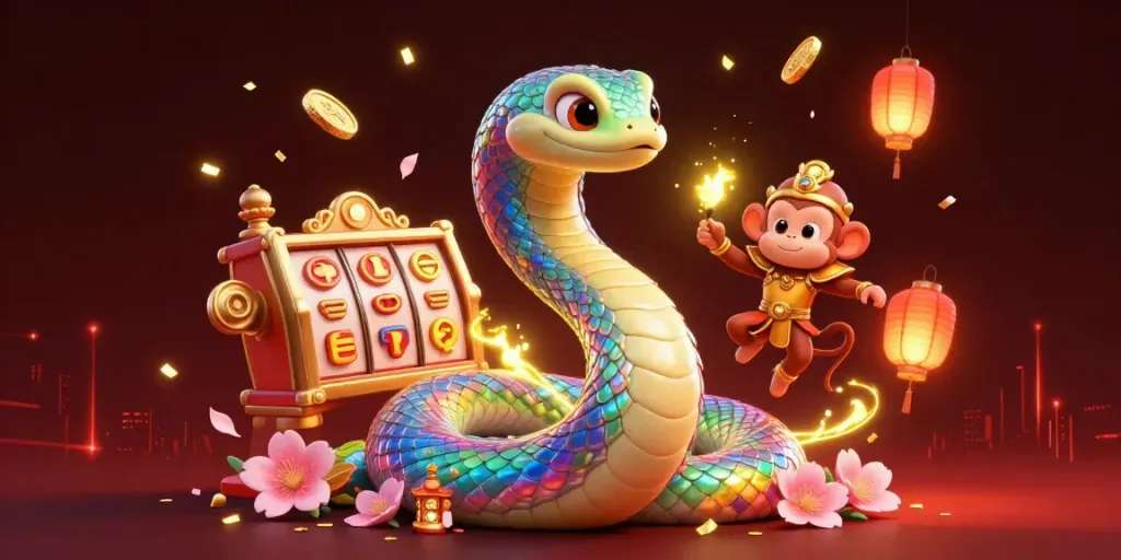 Experience the magic of 789win with vibrant visuals, including a rainbow serpent and golden monkey king.