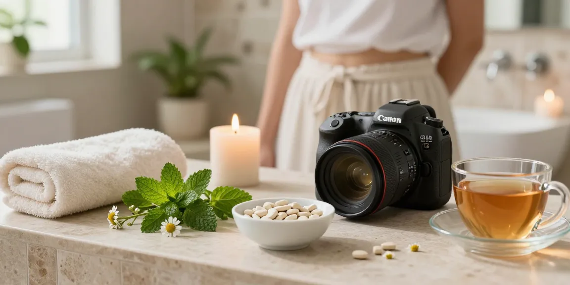 Probiotiques et confort urinaire : Moment de bien-être dans un environnement de salle de bain apaisant